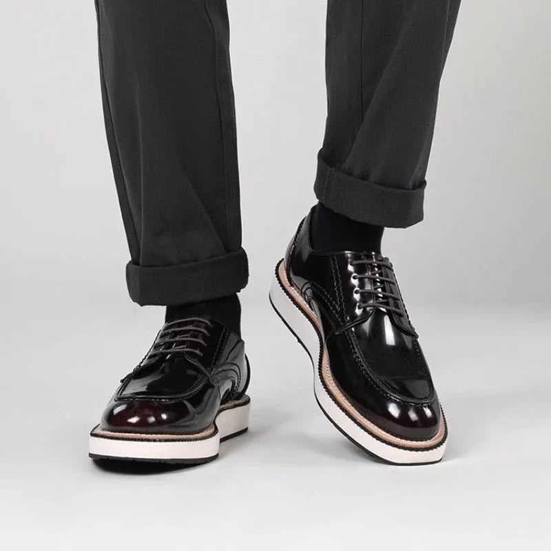 Men’s Genuine Leather Derby Shoes – Classic Brogue Oxford Dress Shoes - Valmmont