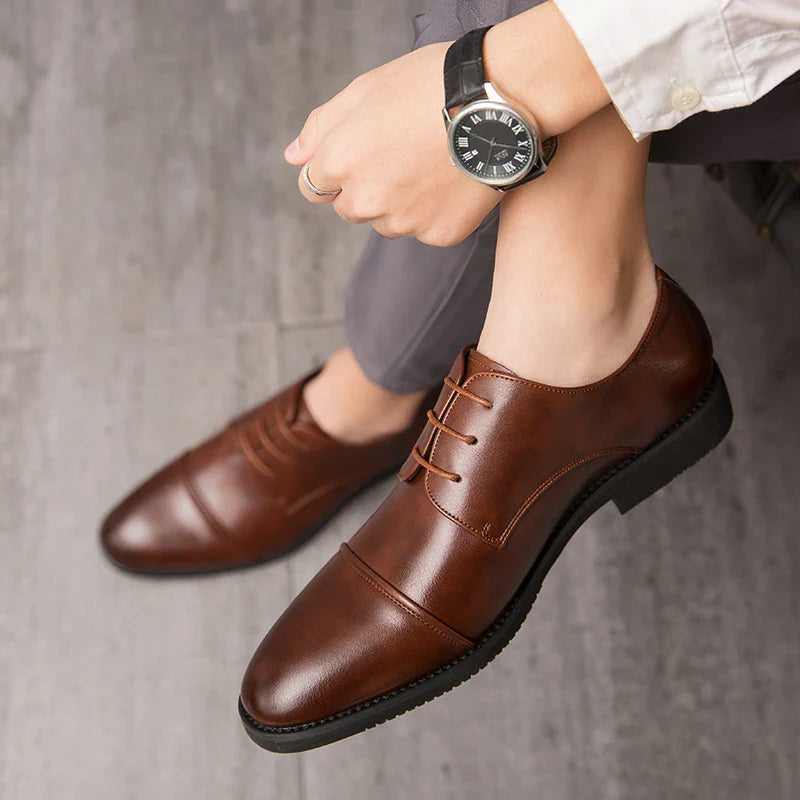 Men's Classic Oxford Dress Shoes | Formal Wedding & Business Lace-Ups - Valmmont Kit