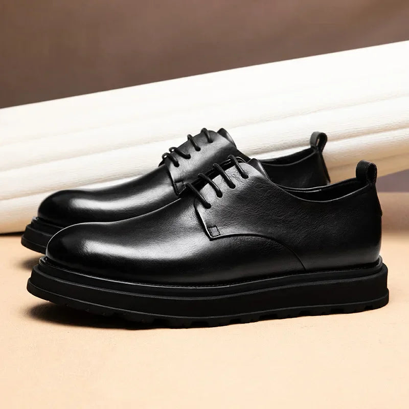 Genuine Leather Dress Shoes Thick Sole - Valmmont