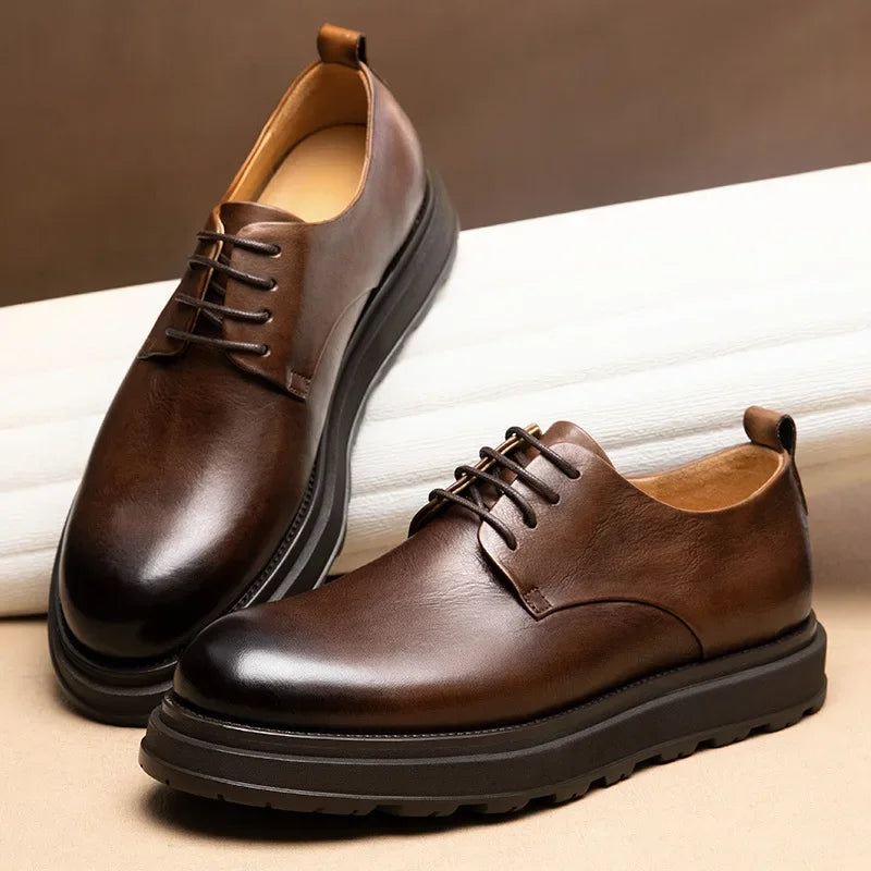 Genuine Leather Dress Shoes Thick Sole - Valmmont
