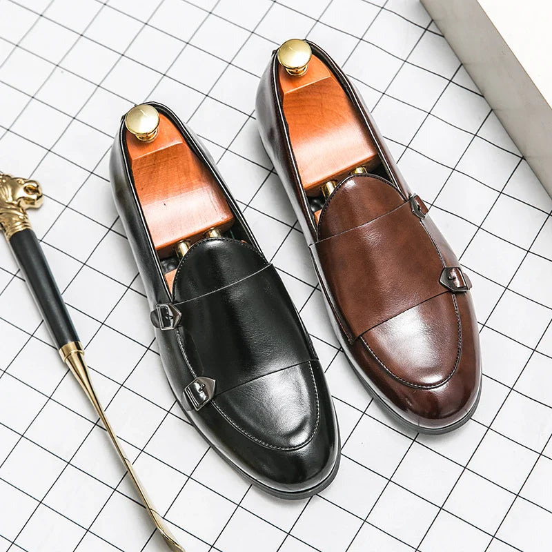Men’s Monk Strap Shoes – Formal Leather Buckle Dress Shoes - Valmmont