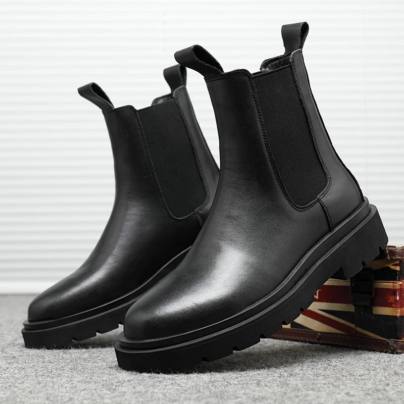 Men's Chelsea Ankle Boots Split Leather - Valmmont