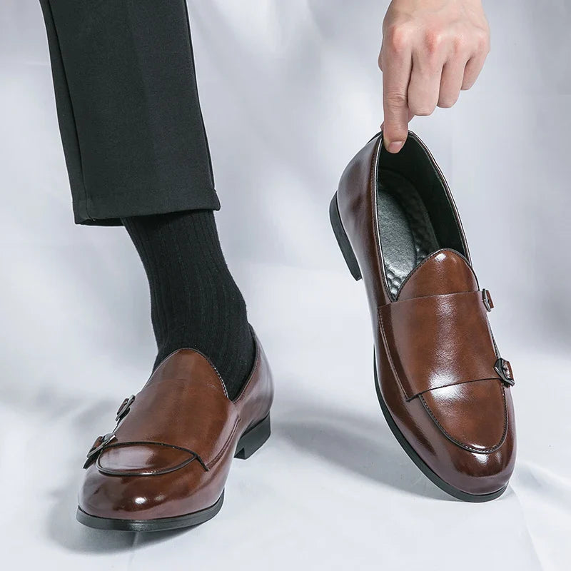Men’s Monk Strap Shoes – Formal Leather Buckle Dress Shoes - Valmmont